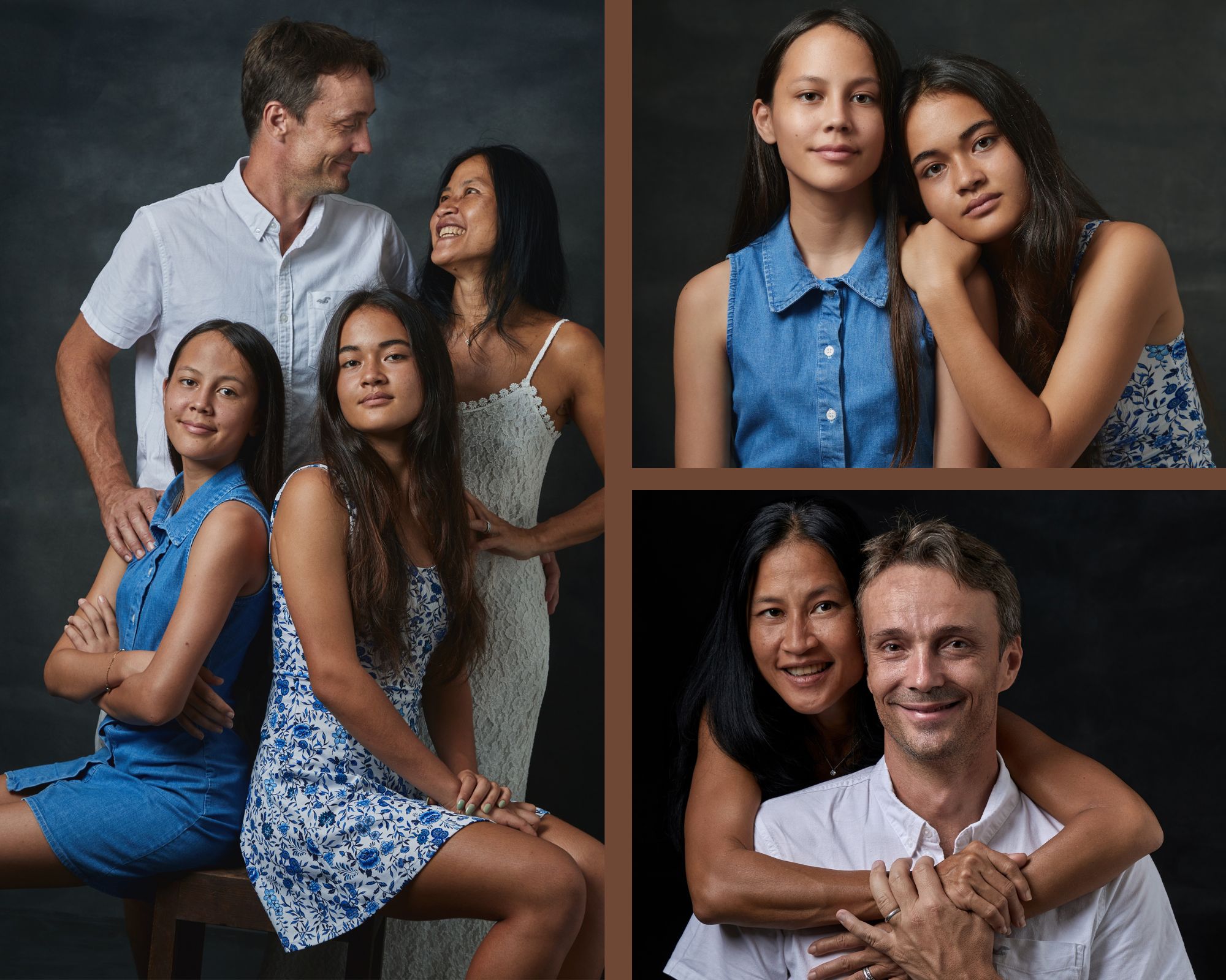 Montage photo famille Delsol photo de famille en studio photo @myrealportrait Ph Laurent Loussan
